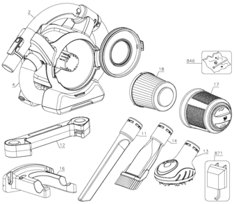 Default Diagram and Parts List for FHV1200B Type 1 Black and Decker Leaf Blower / Vacuum